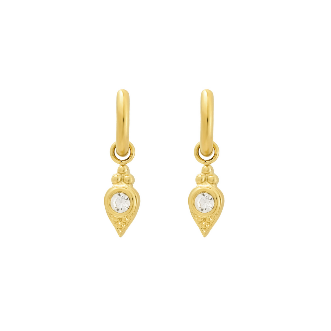 Diamond Droplet Earrings Goud