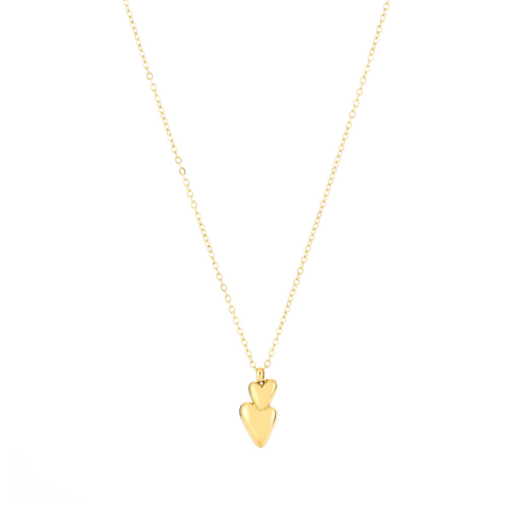 Double the Love Necklace Goud