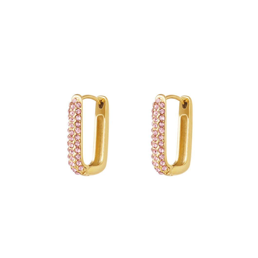 Shimmer Hoops Small Pink/Gold