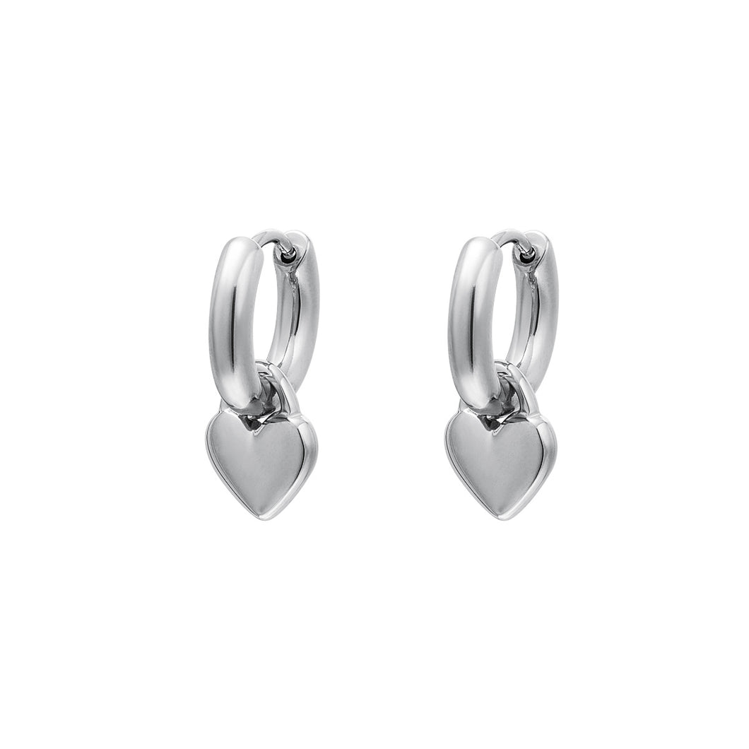 Locked Heart Earrings zilver