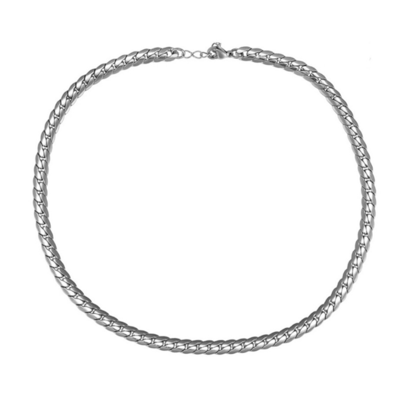 Flat Chain Necklace Zilver